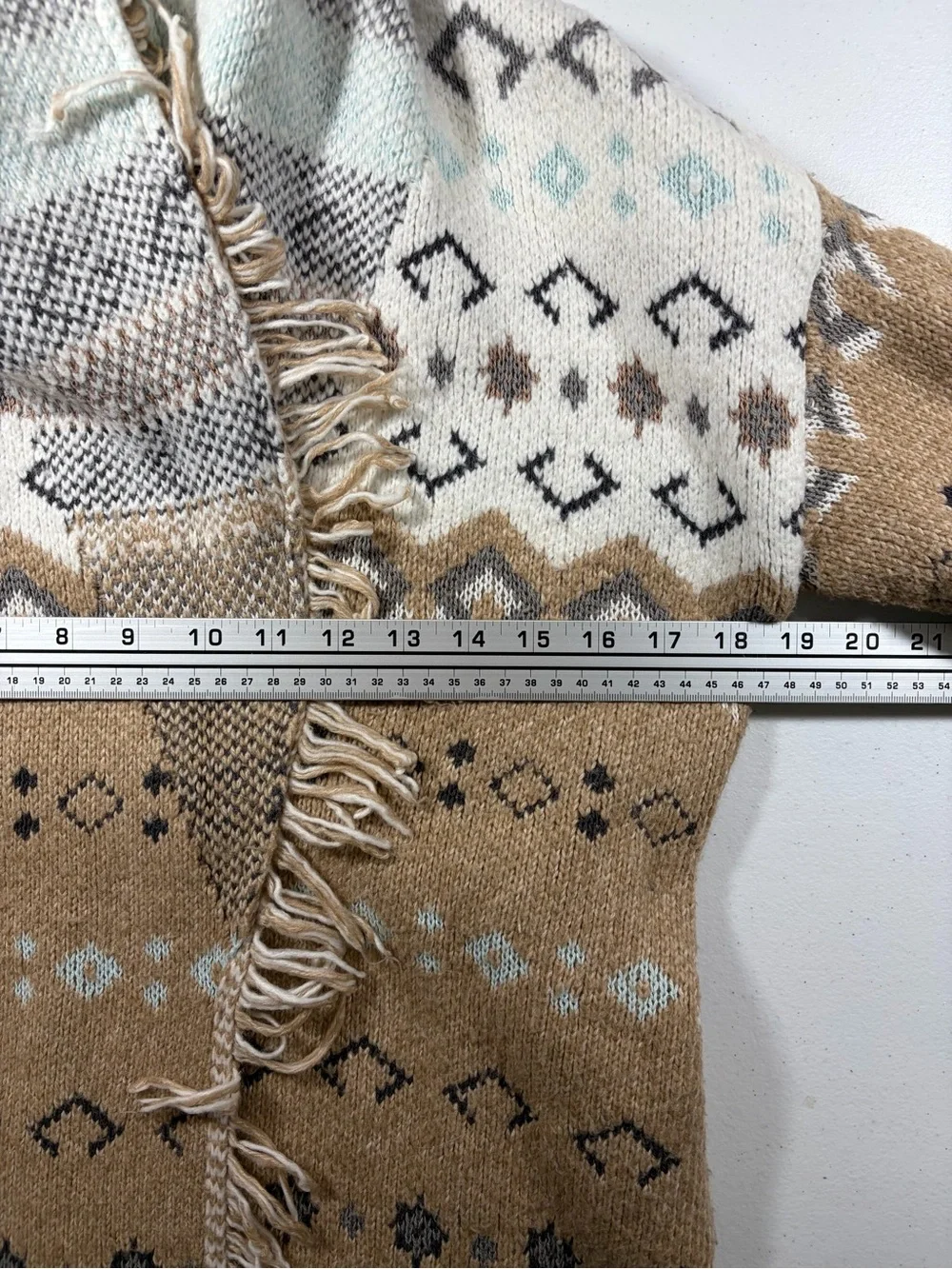 Lucky Brand Fair Isle Belted Cardigan (S)